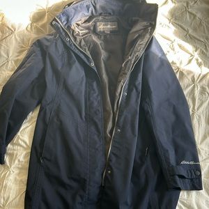 Navy Eddie Bauer Rain Coat